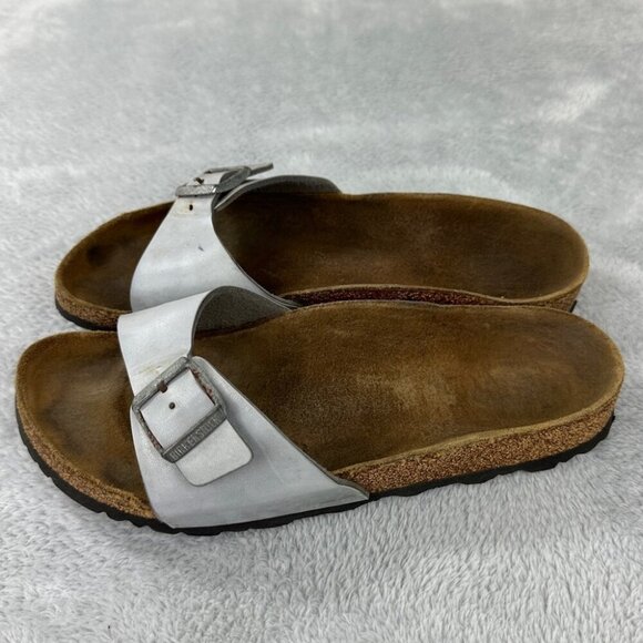 Birkenstock Madrid Silver Sandals Women’s Size 41 EU Regular - Picture 1 of 11